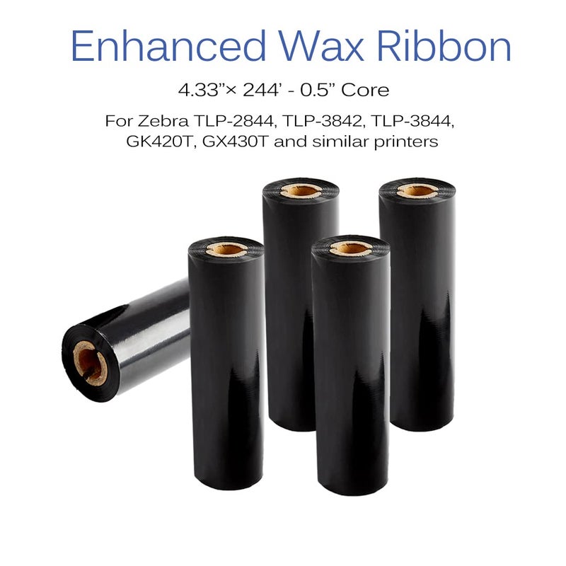Edraco Desktop Thermal Transfer Ribbons -Enhanced Wax, 8 Rolls, 4.33" x 244'/110mm x 74m for Zebra Desktop Printer - Image 5
